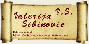 Valerija Sibinović vizit kartica
